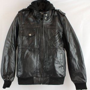 Real Leather / Leather Jacket with Detachable Hoodie - FCM00